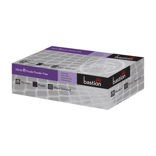 Bastion Nitrile Purple Powder Free Gloves 100pk