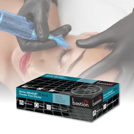 Bastion Nitrile Ultra Soft Powder Free Gloves - Black